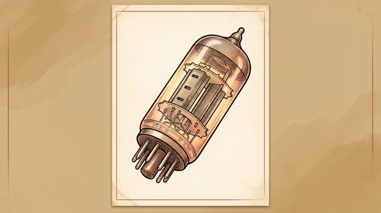 12AX7 dual triode preamp tube noval B9A socket vintage catalog illustration