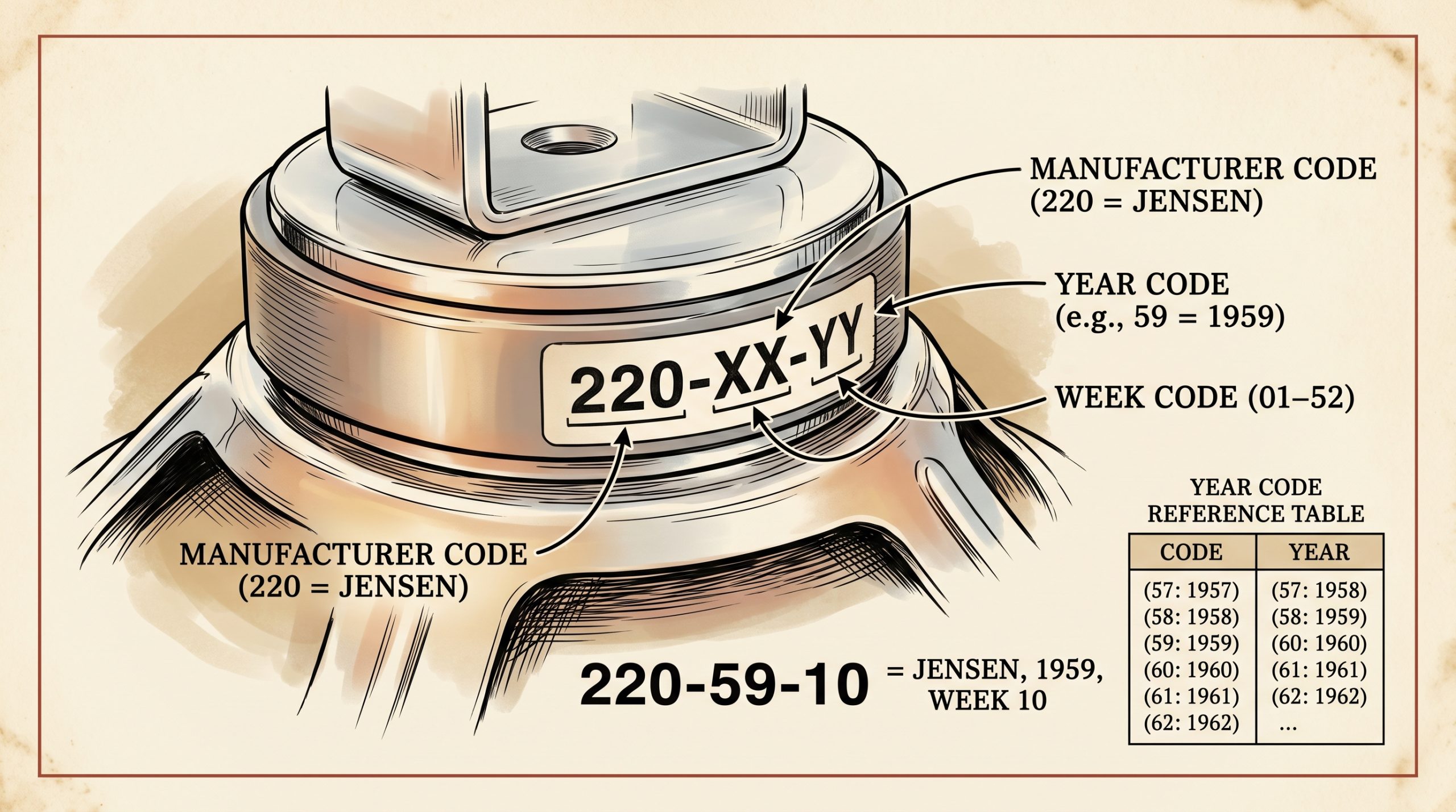jensen p10r speaker eia code dating 220 manufacturer year week identification