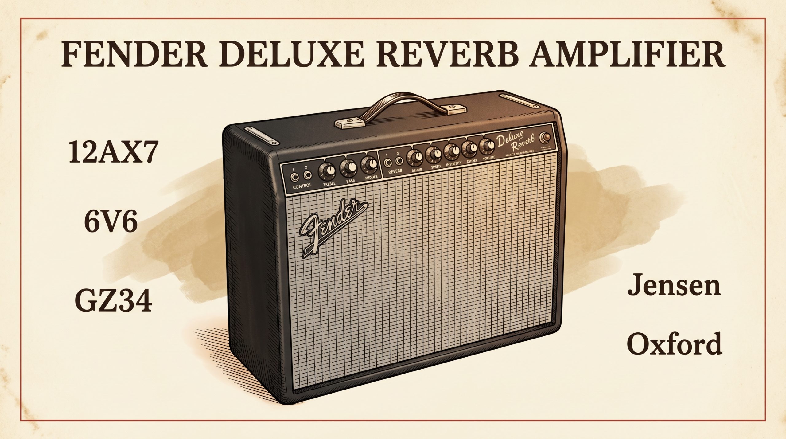 vintage 1965 fender deluxe reverb blackface amplifier