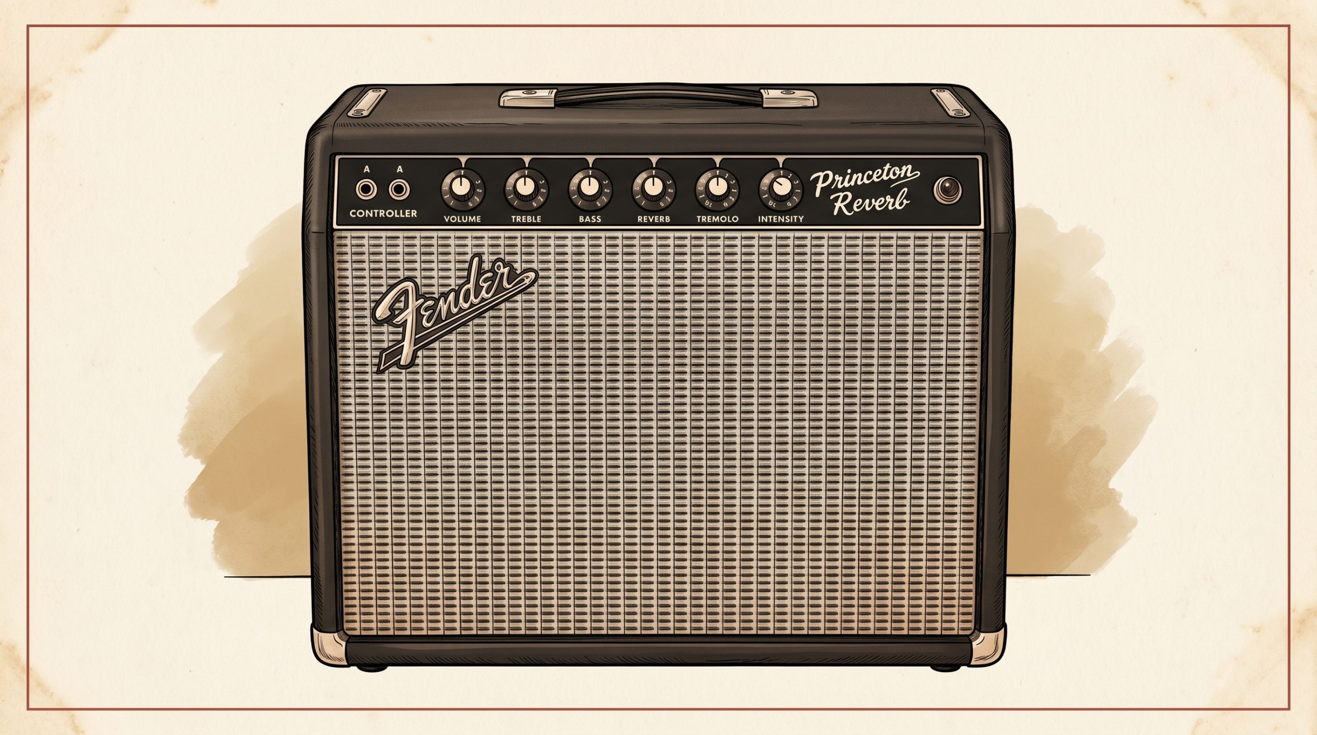 1965 Fender Princeton Reverb blackface guitar amplifier front view