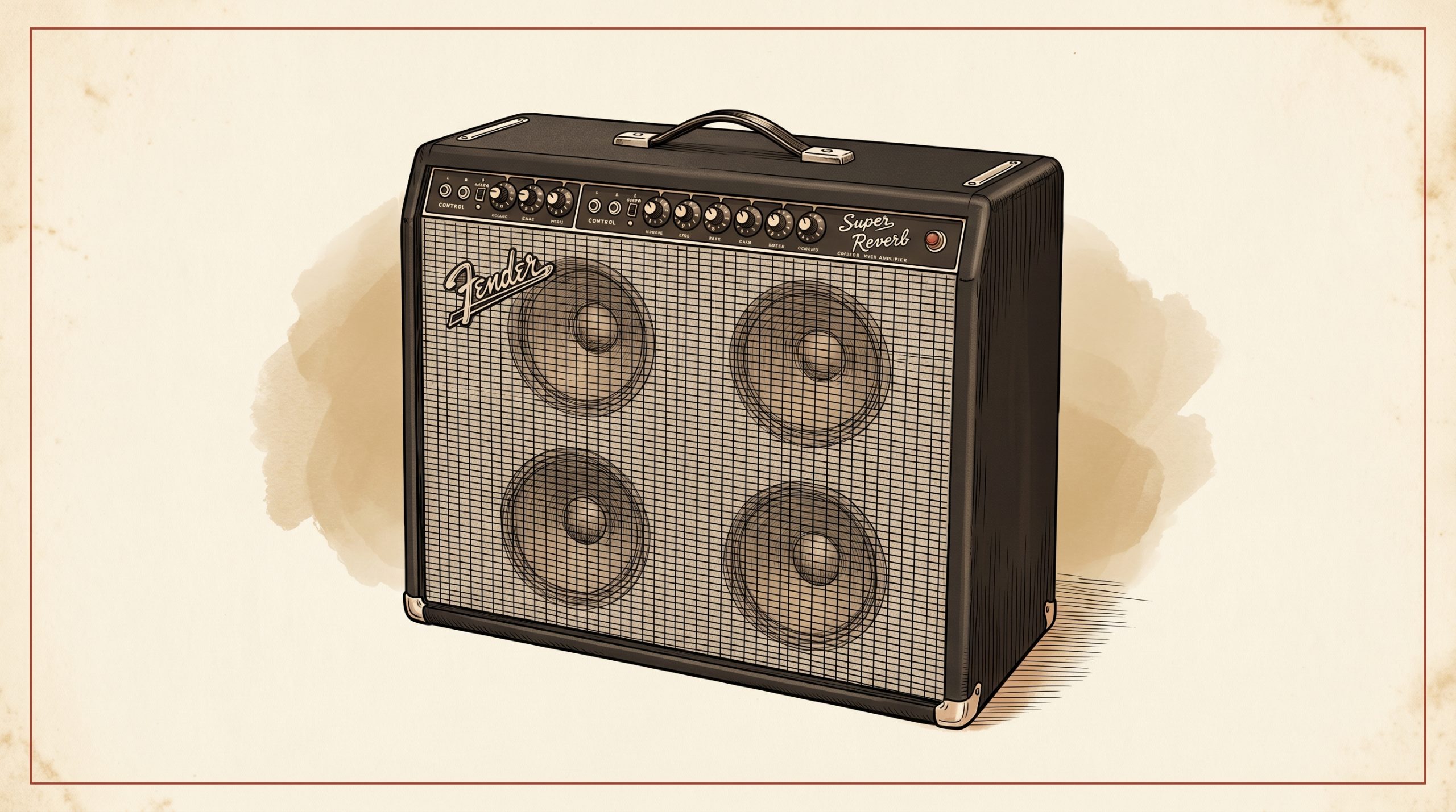 1965 Fender Super Reverb blackface combo amplifier 4x10 speakers