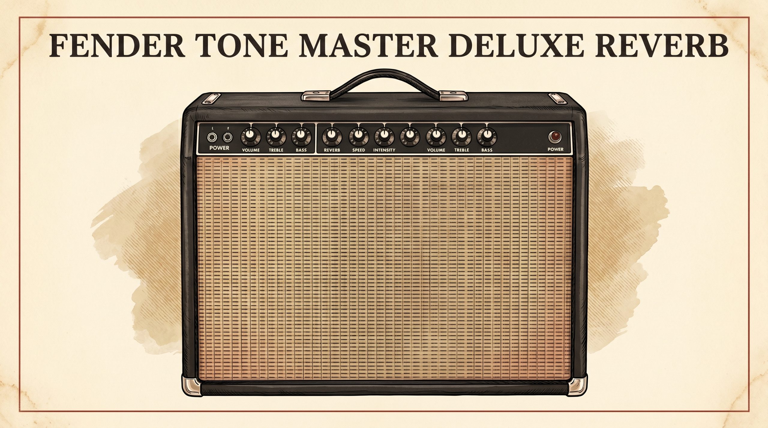 Fender Tone Master Deluxe Reverb black tolex combo amplifier front view