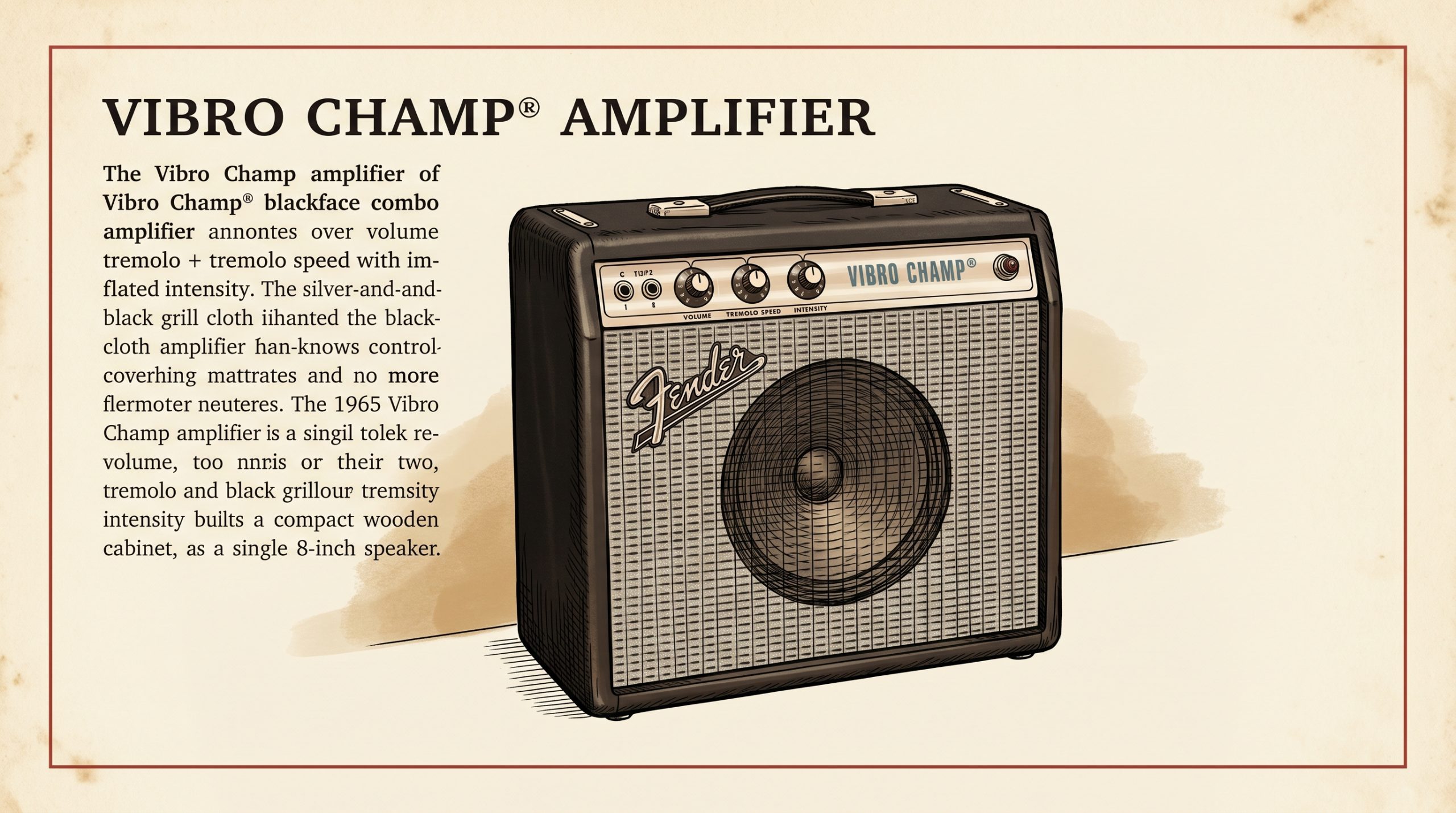 1965 Fender Vibro Champ blackface combo amplifier front view