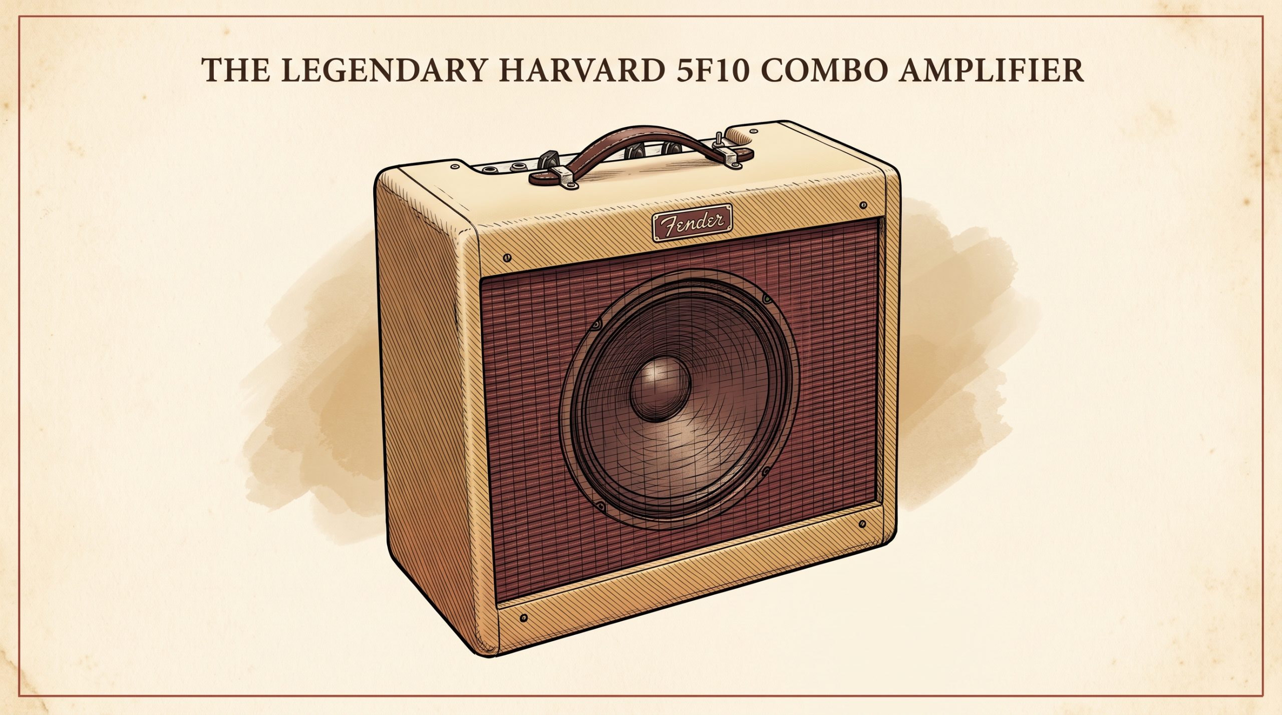 Fender Harvard 5F10 tweed combo amplifier front three-quarter view