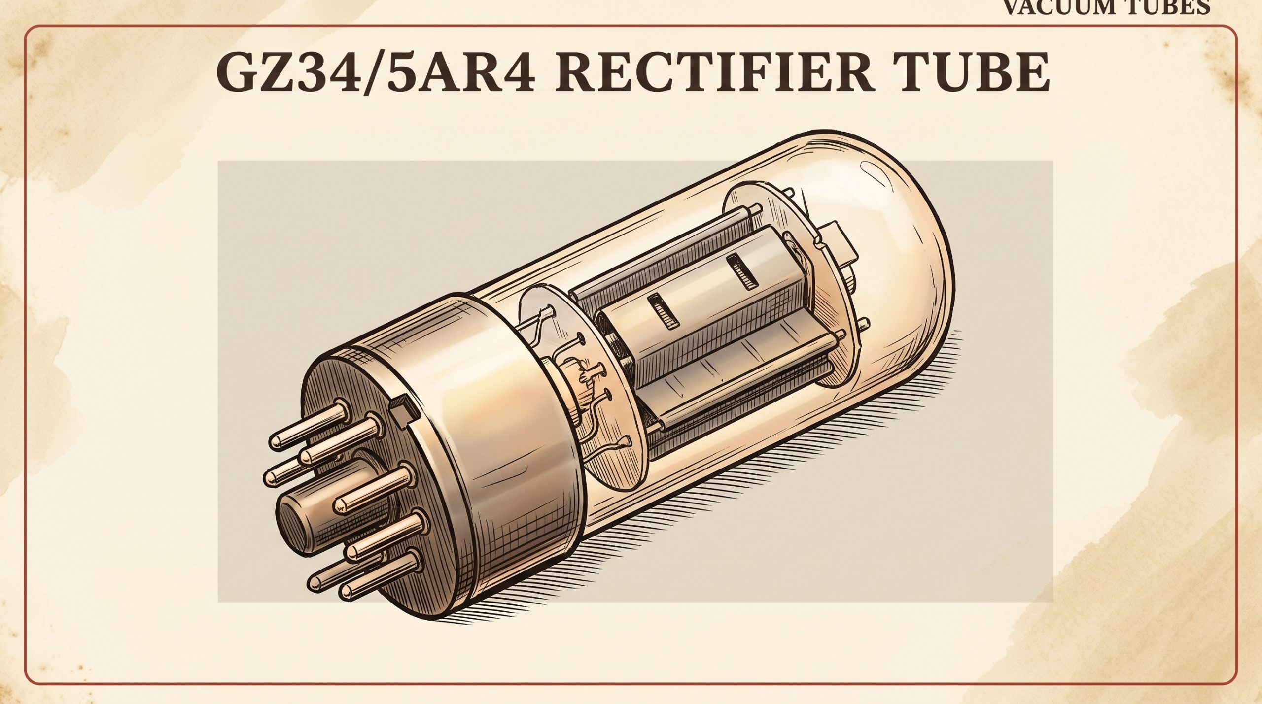 GZ34 5AR4 rectifier tube vintage Fender blackface amplifier