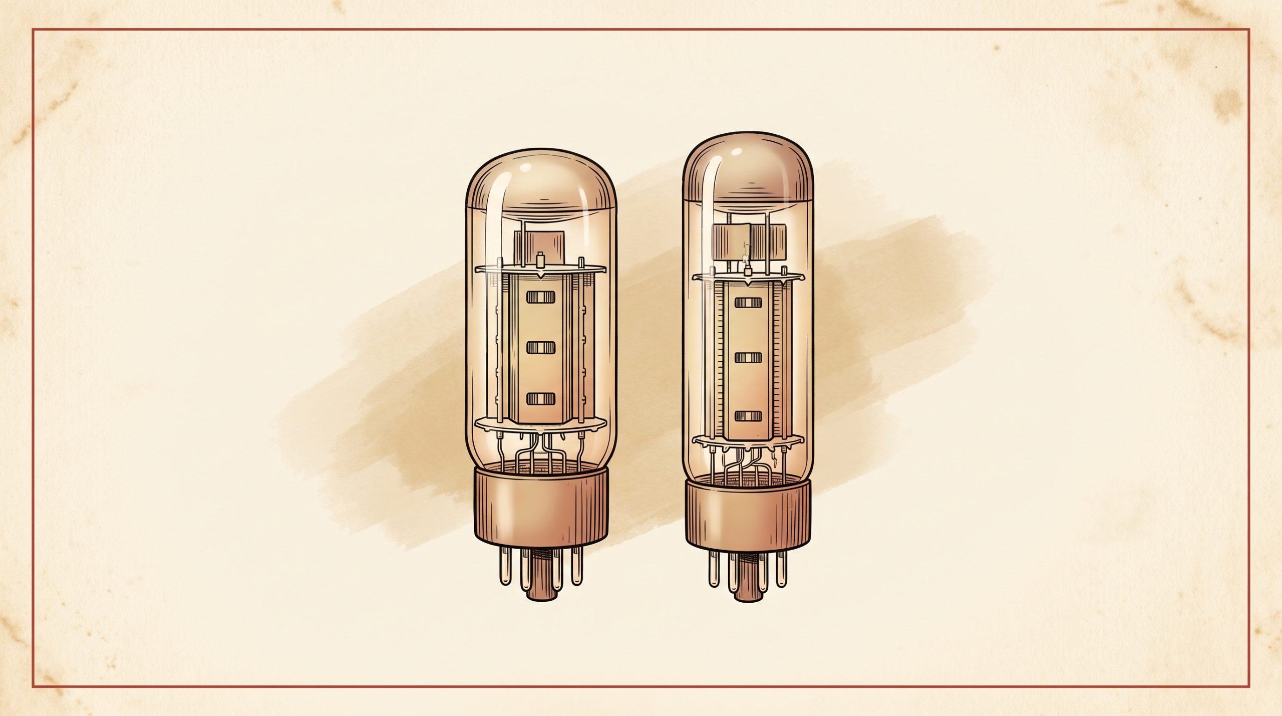 6L6 and EL34 power tubes side-by-side vintage amplifier comparison