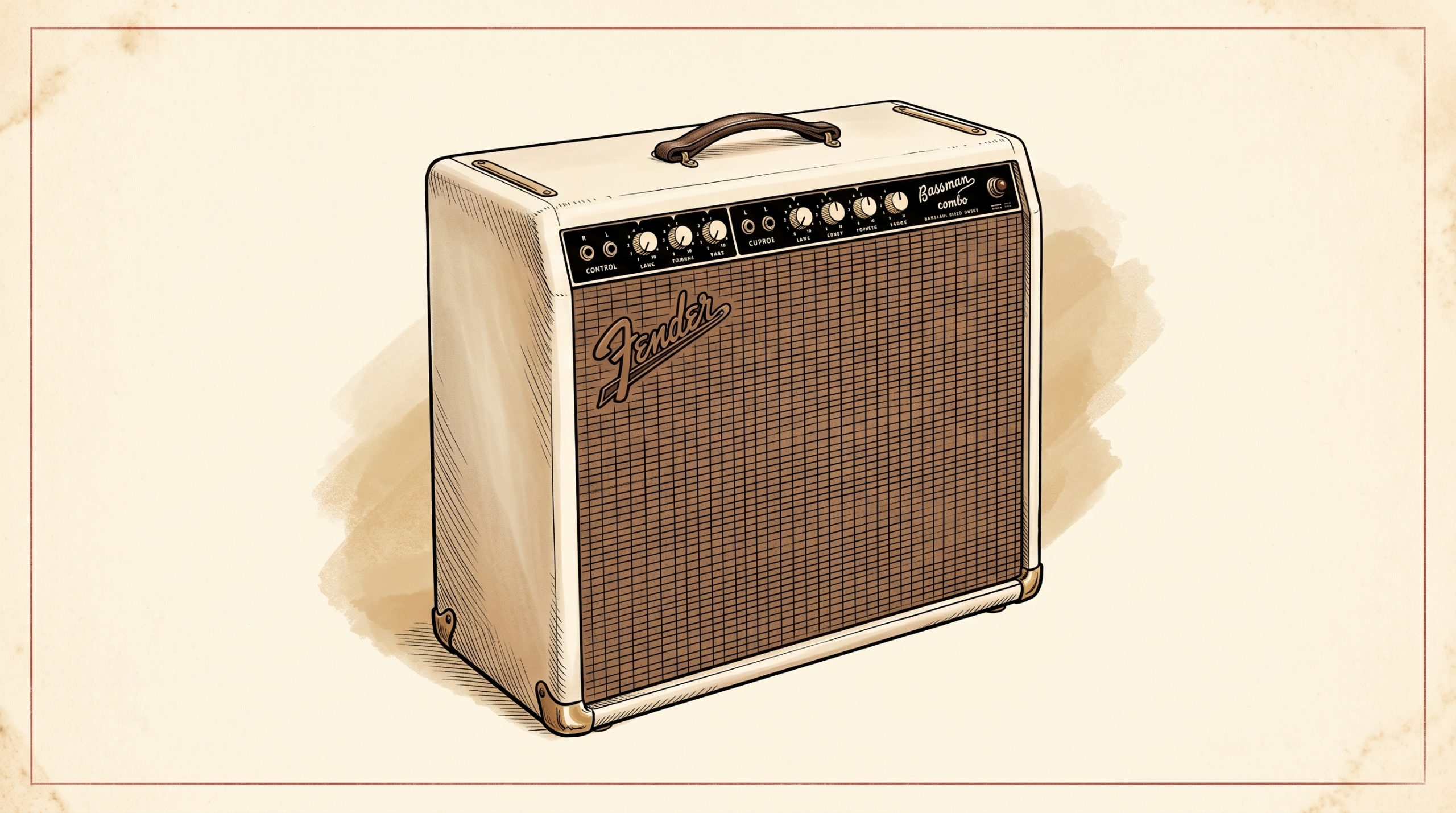 blonde fender amp 1960-1963 cream tolex brown grille