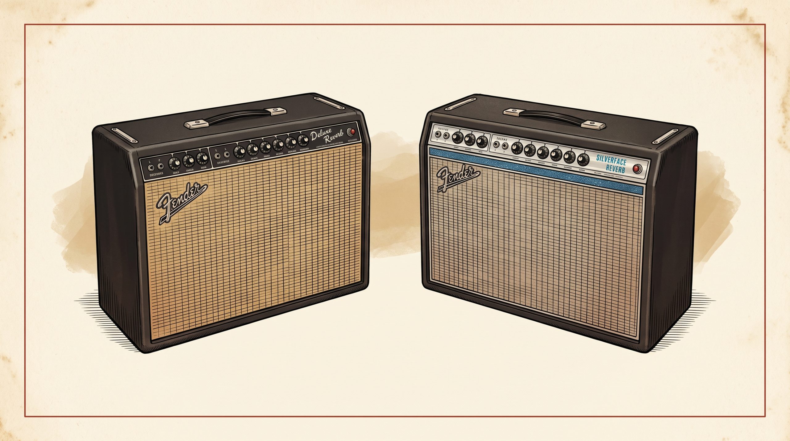 fender blackface vs silverface amplifier control panel era comparison