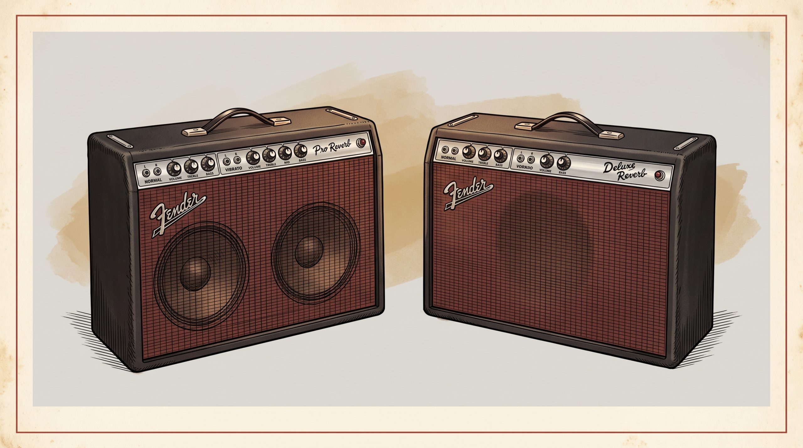 blackface fender pro reverb aa165 deluxe reverb ab763 front panel comparison