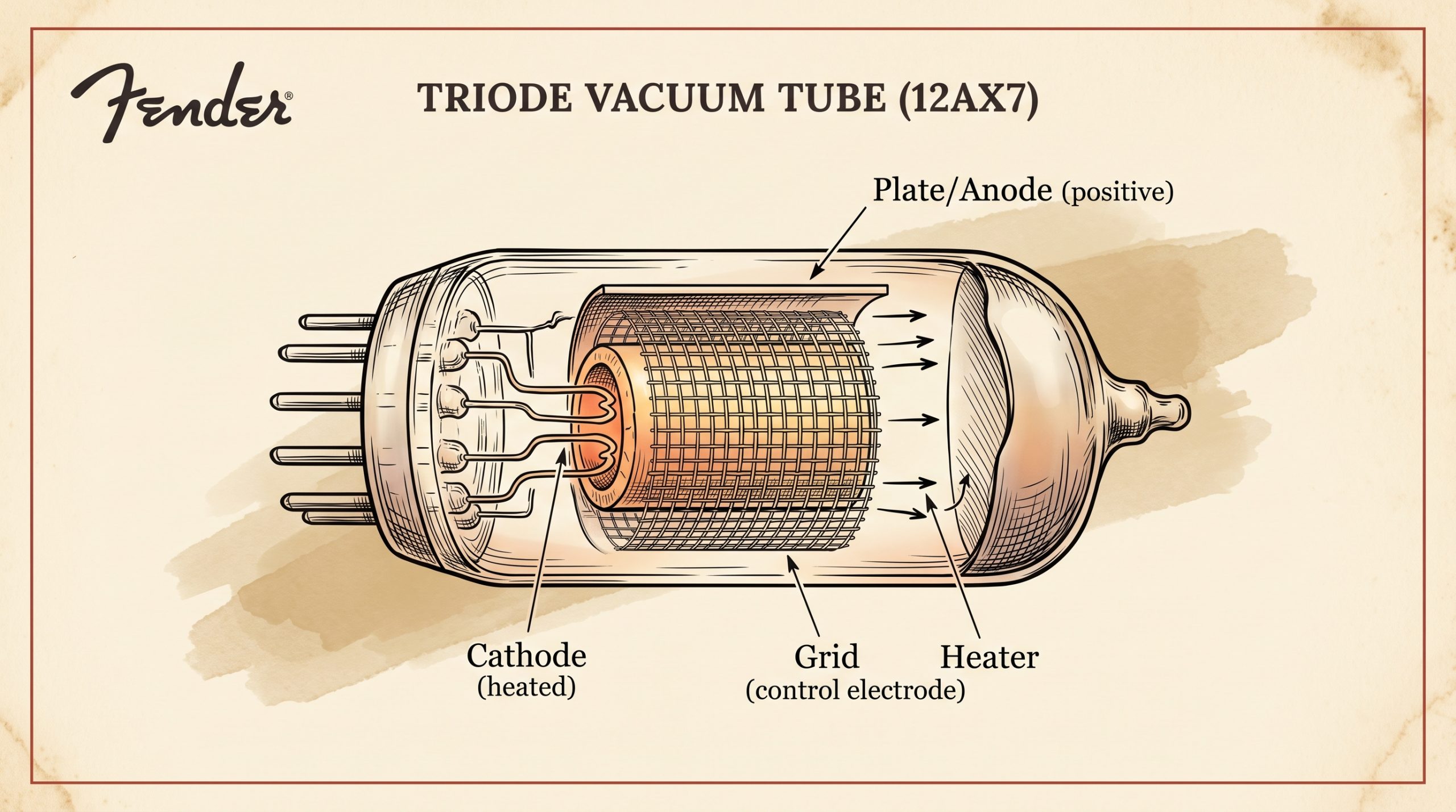 vacuum tube triode internal structure cathode grid plate anode