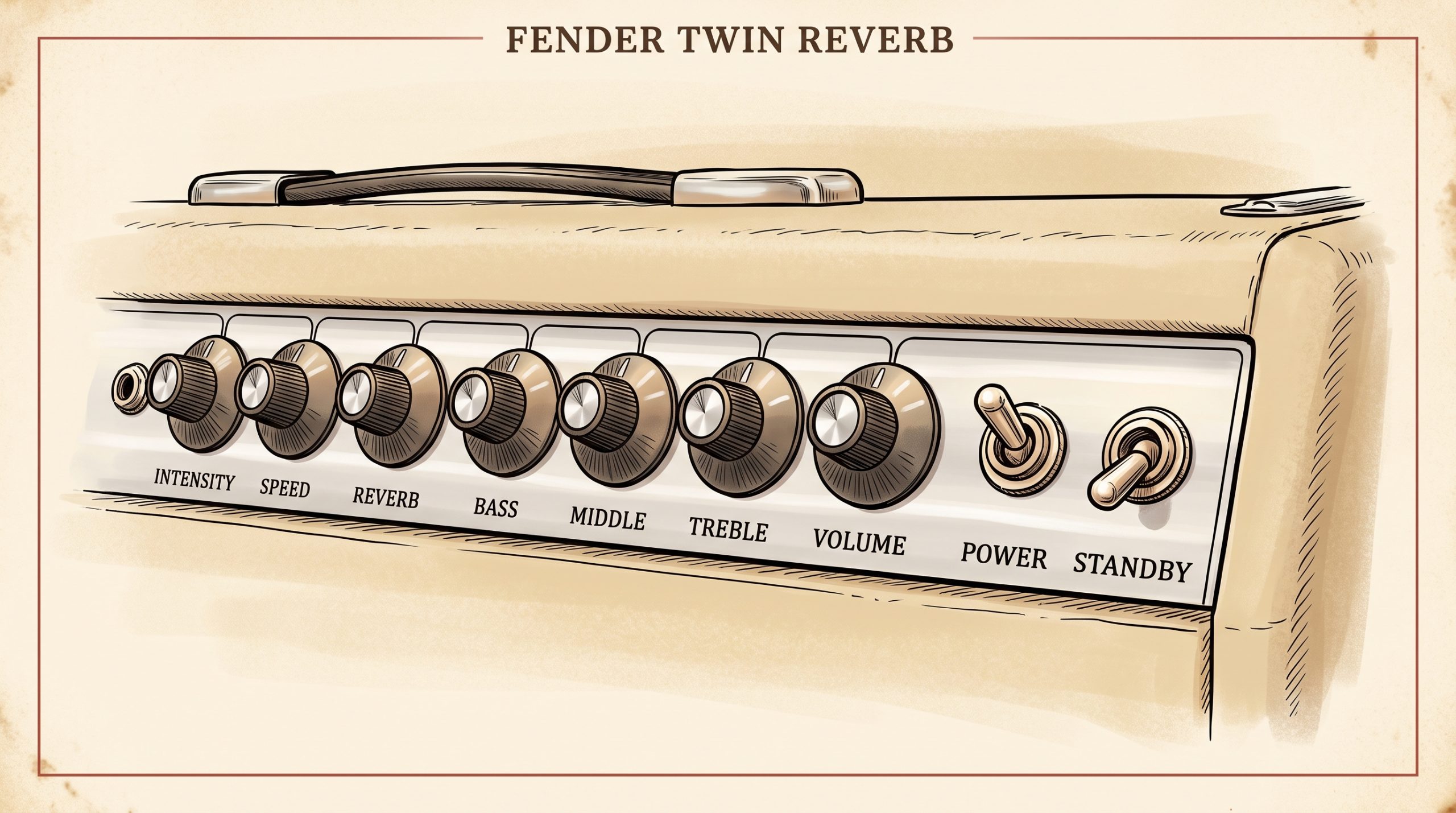 vintage fender tube amp control panel standby power switches